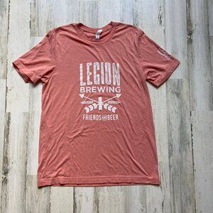 ♦️4/$25 Men's Legion Brewing Charlotte NC Graphic Tee Sz Large Slim Fit Brewery